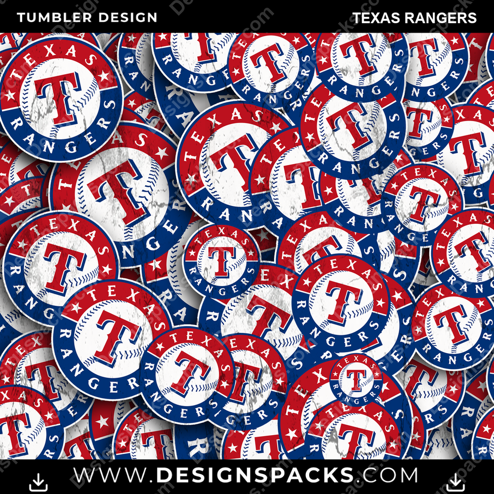 Baseball Logo BG Texas Rangers Tumbler Digital Wrap Design