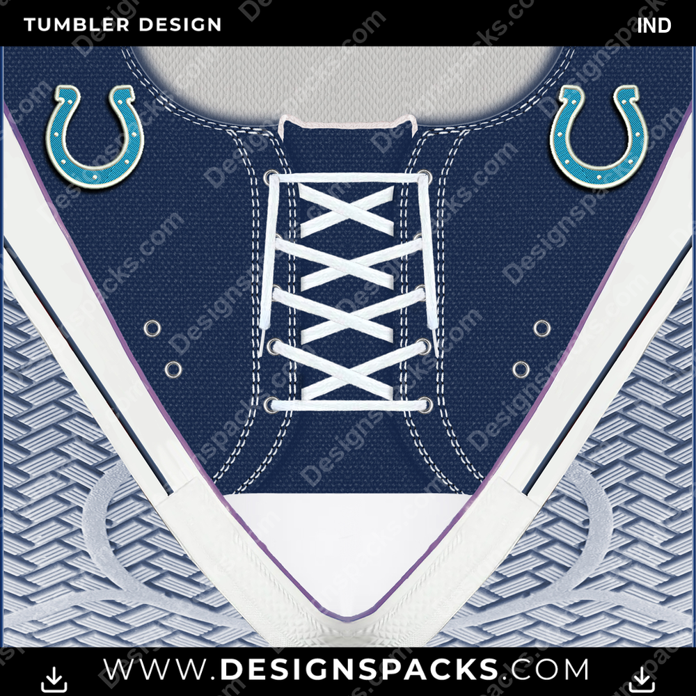 Football Converse Embroidered IND Tumbler Digital Wrap Design