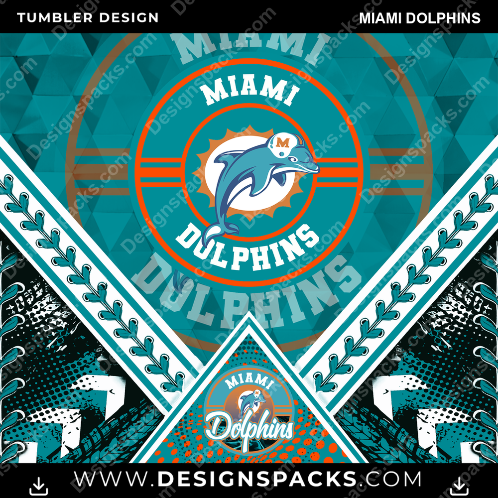Football Diamant Miami Dolphins Becher Digital Wrap Design