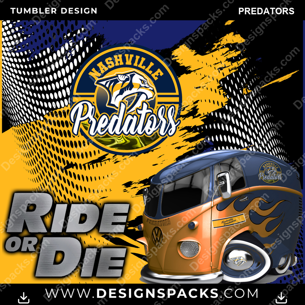 Ice Hockey RIDE or DIE PREDATORS Tumbler Digital Wrap Design