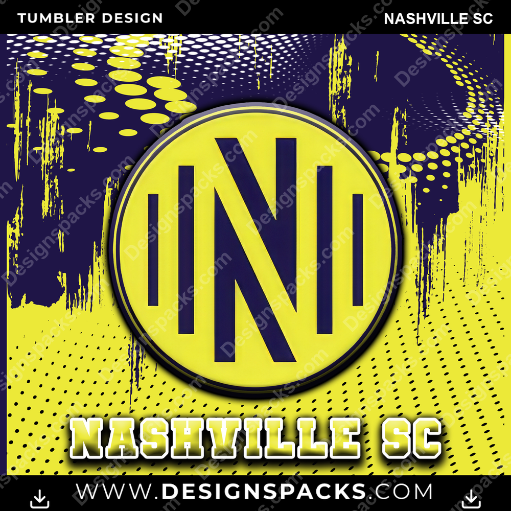 US Soccer Dot Logo Nashville SC Tumbler Digital Wrap Design