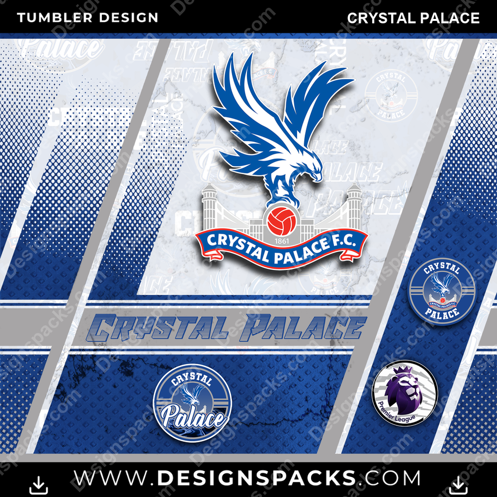 Soccer UK Sports Crystal Palace MLS Soccer Tumbler Digital Wrap Design Download