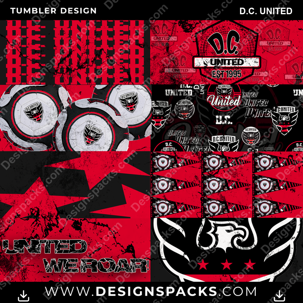 Soccer Distressed BG D.C. United Tumbler Digital Wrap Design