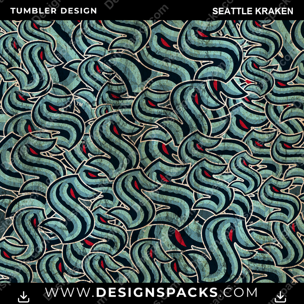 Hockey Logo BG Seattle Kraken Tumbler Digital Wrap Design