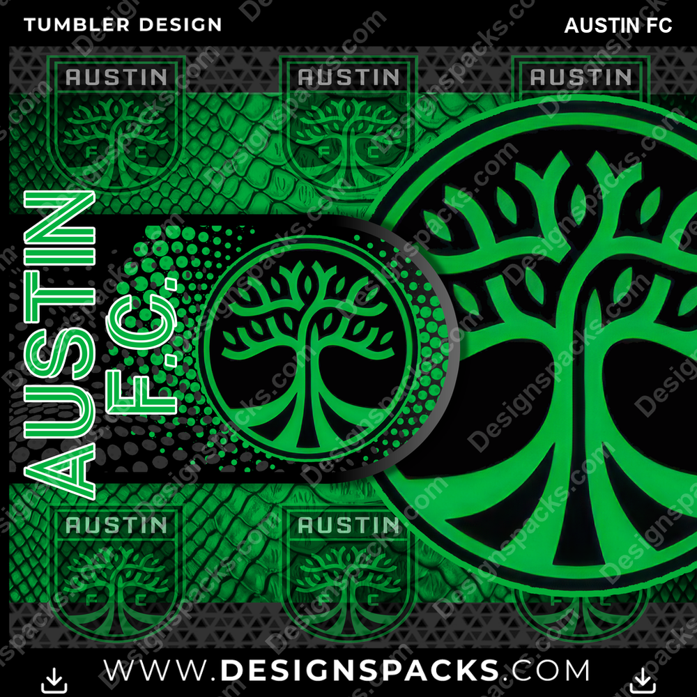 Soccer Hyper Austin FC Tumbler Digital Wrap Design
