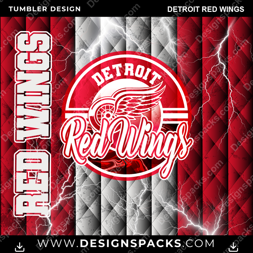 Hockey Diamond Detroit Red Wings NHL Hockey Tumbler Digital Wrap Design Download