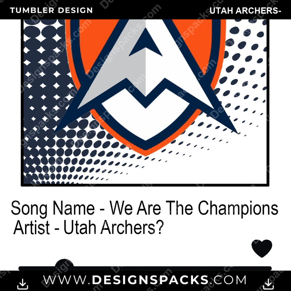 Lacrosse Playlist Utah Archers- Tumbler Digital Wrap Design