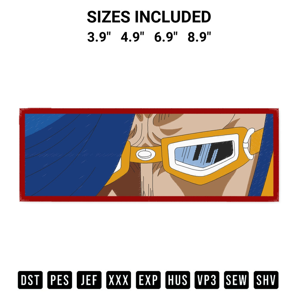 Add a unique touch to your apparel with the Vinsmoke Niji One Piece Embroidery Design embroidery file. Premium instant download available now on Designspacks.com. Available sizes: 3.9", 4.9", 6.9", 8.9".