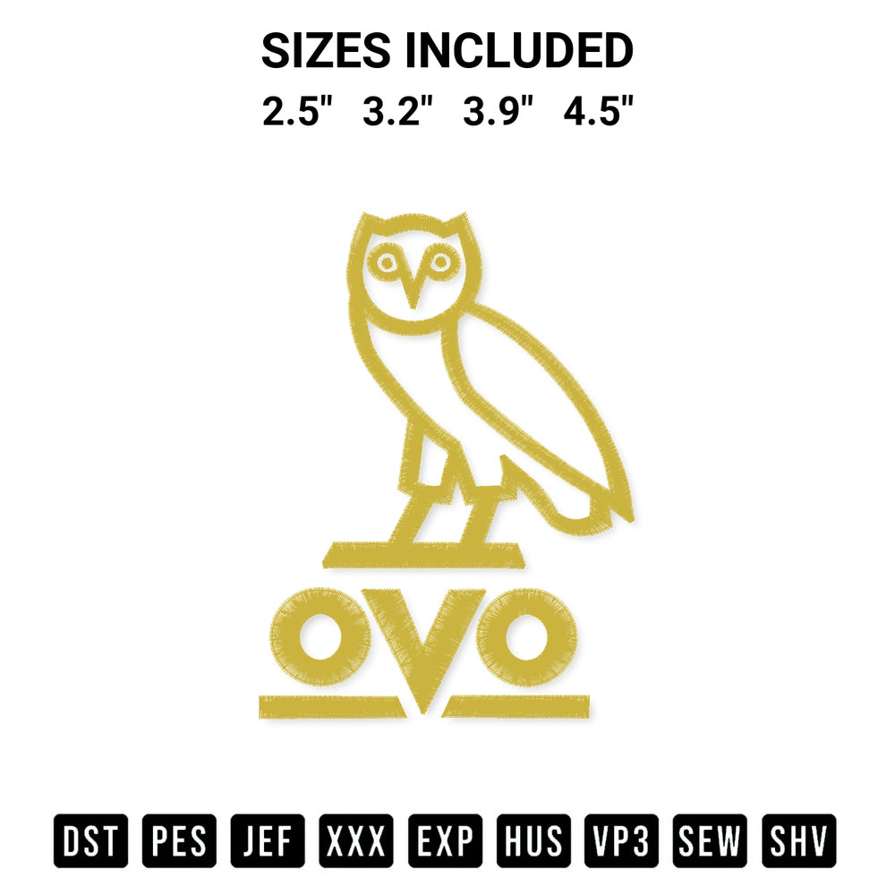 Download the Owl Ovo Logo Embroidery Design machine embroidery design exclusively at Designspacks.com. Premium digitized pattern for apparel and DIY crafts. Available sizes: 2.5", 3.2", 3.9", 4.5".