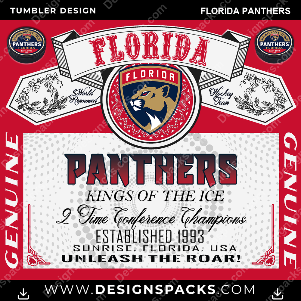 Hockey Budweiser Florida Panthers Tumbler Digital Wrap Design