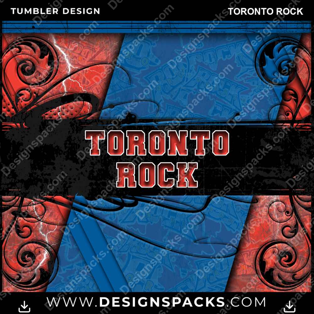 Lacrosse Elegant Toronto Rock Tumbler Digital Wrap Design
