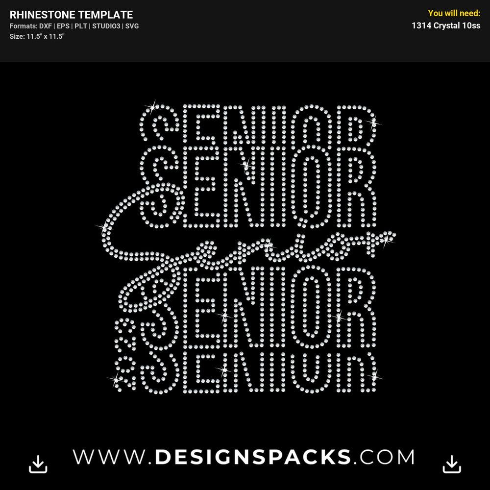 Senior Year Rhinestone Digital Template