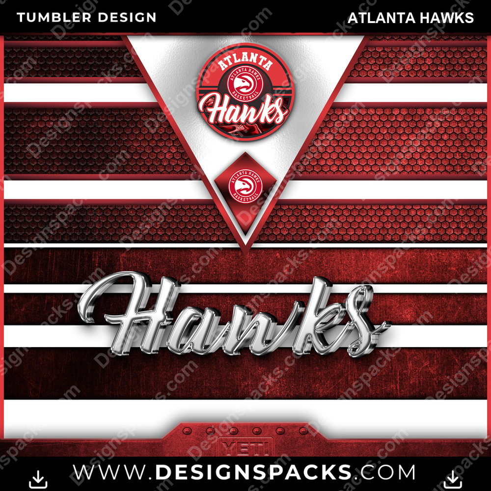 Basketball YETI Atlanta Hawks Tumbler Digital Wrap Design