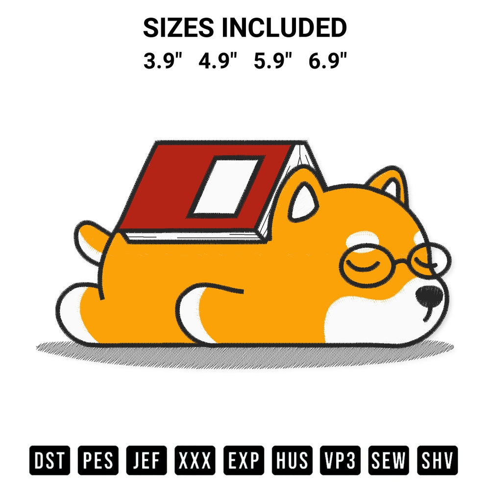 Elevate your next project with our Cute Corgi Sleeping Book Embroidery Design embroidery file. Shop high-quality digital patterns instantly at Designspacks.com. Available sizes: 3.9", 4.9", 5.9", 6.9".