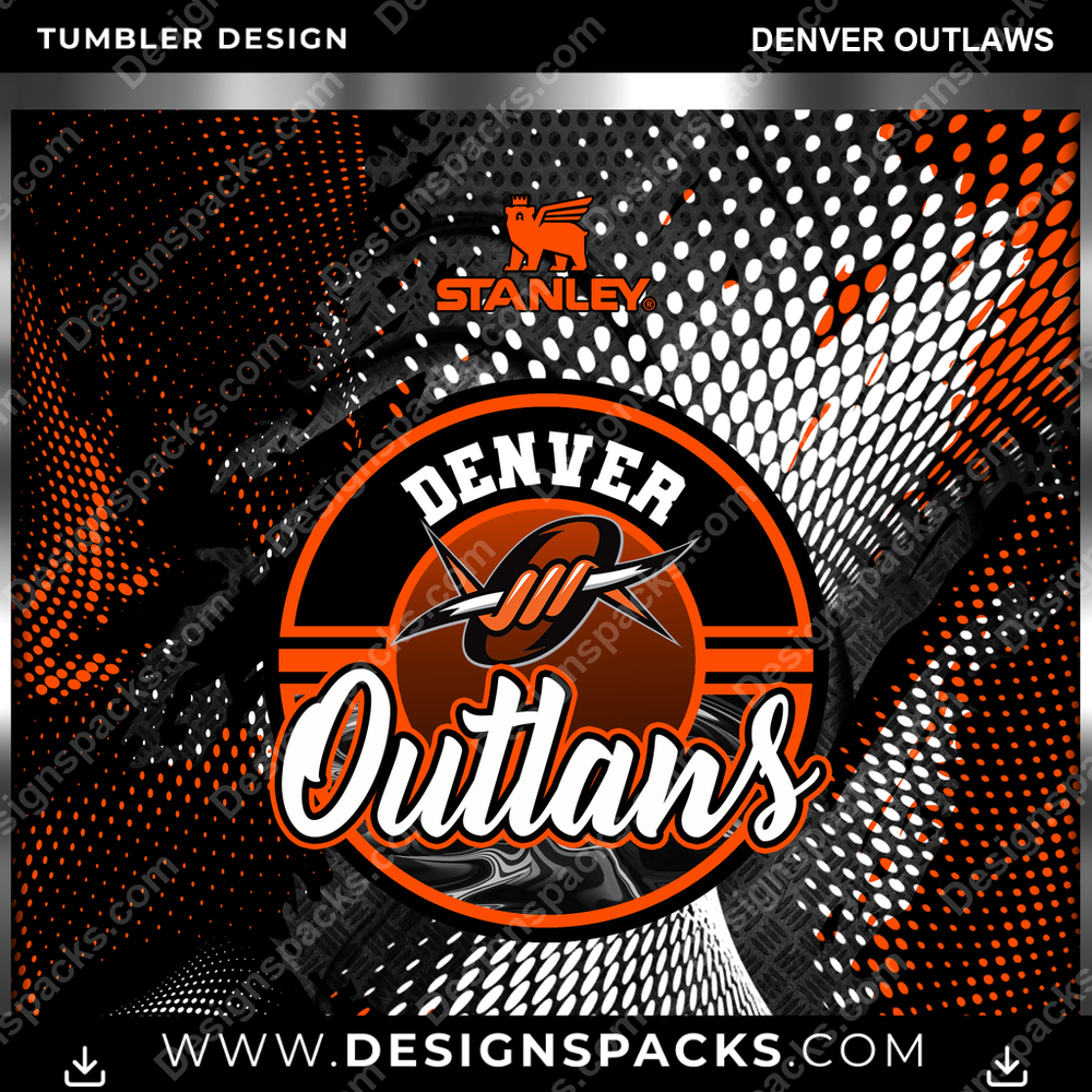 Lacrosse Stanley Denver Outlaws Tumbler Digital Wrap Design