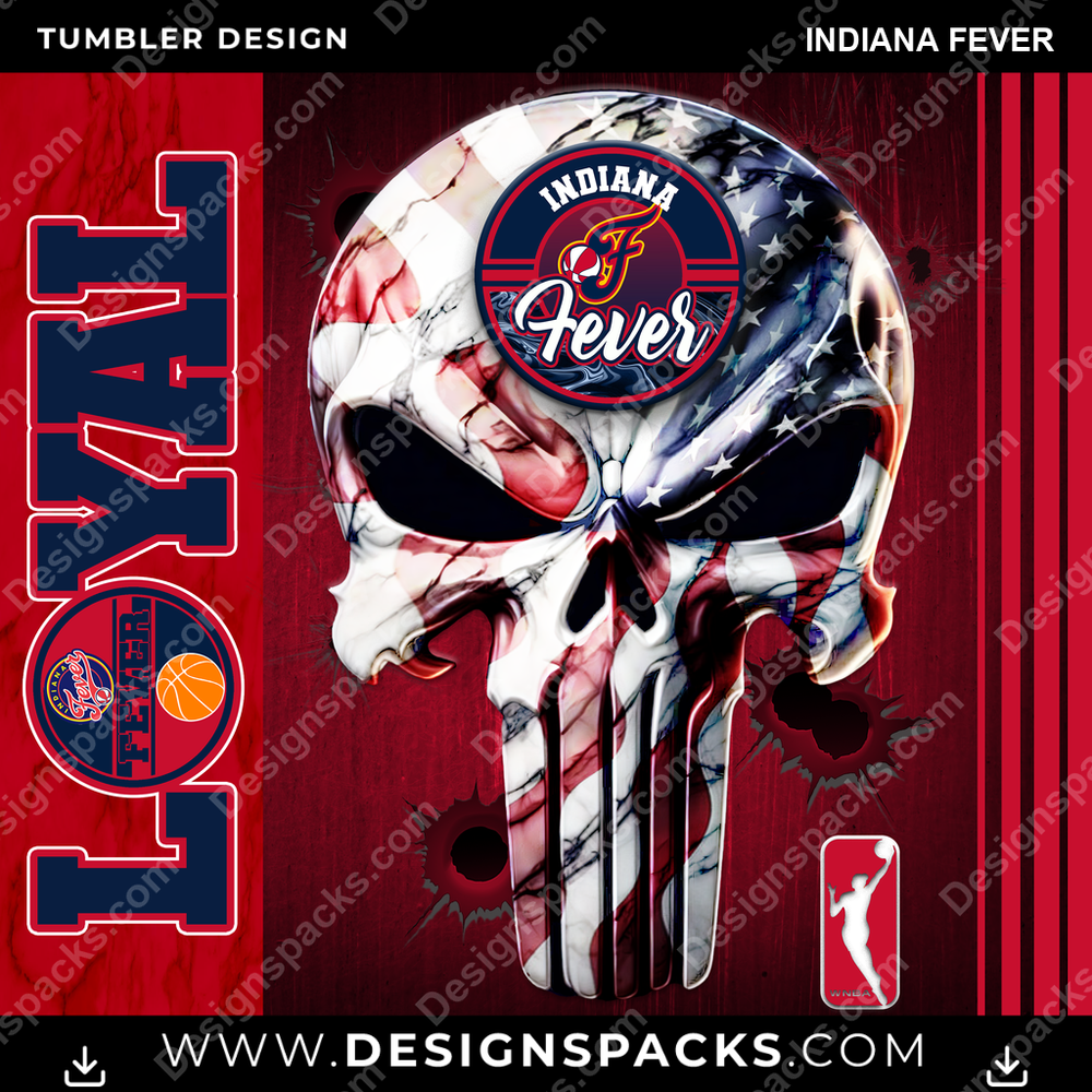 Basketball Loyal Indiana Fever Tumbler Digital Wrap Design