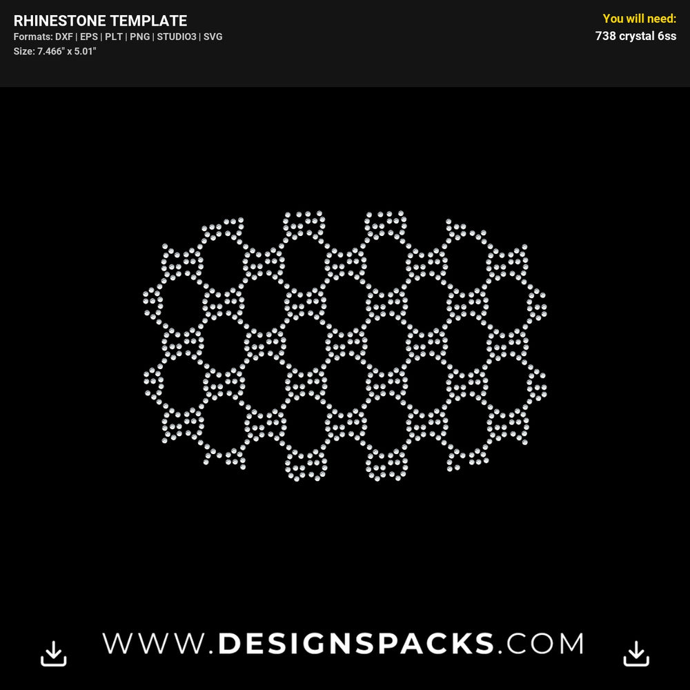 Protective Face Mask Pattern Two Rhinestone Digital Template
