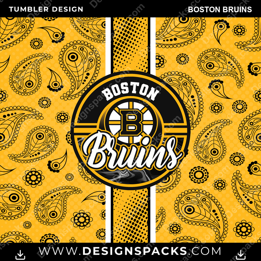 Hockey Handkerchief Boston Bruins Tumbler Digital Wrap Design