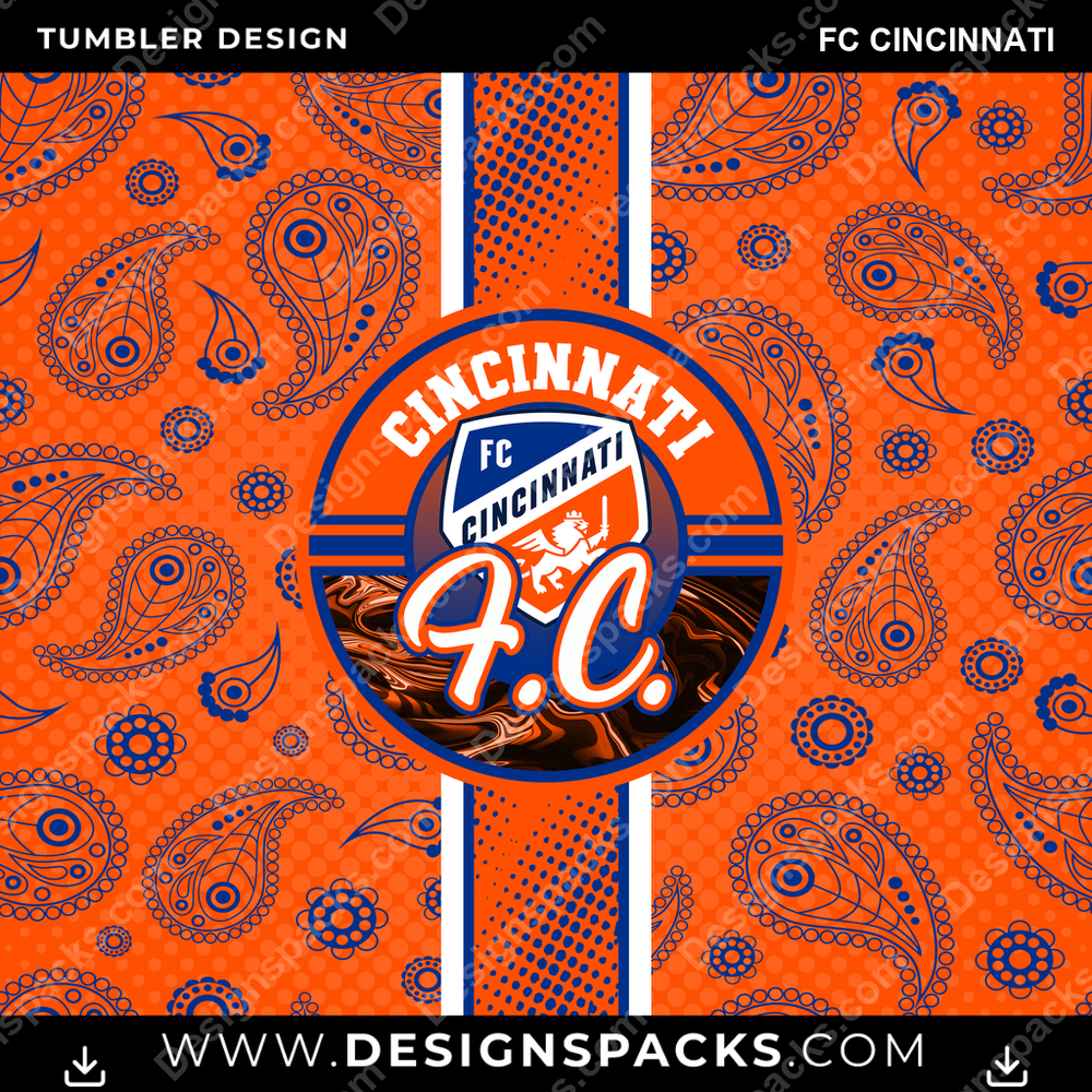 Soccer Handkerchief FC Cincinnati Tumbler Digital Wrap Design