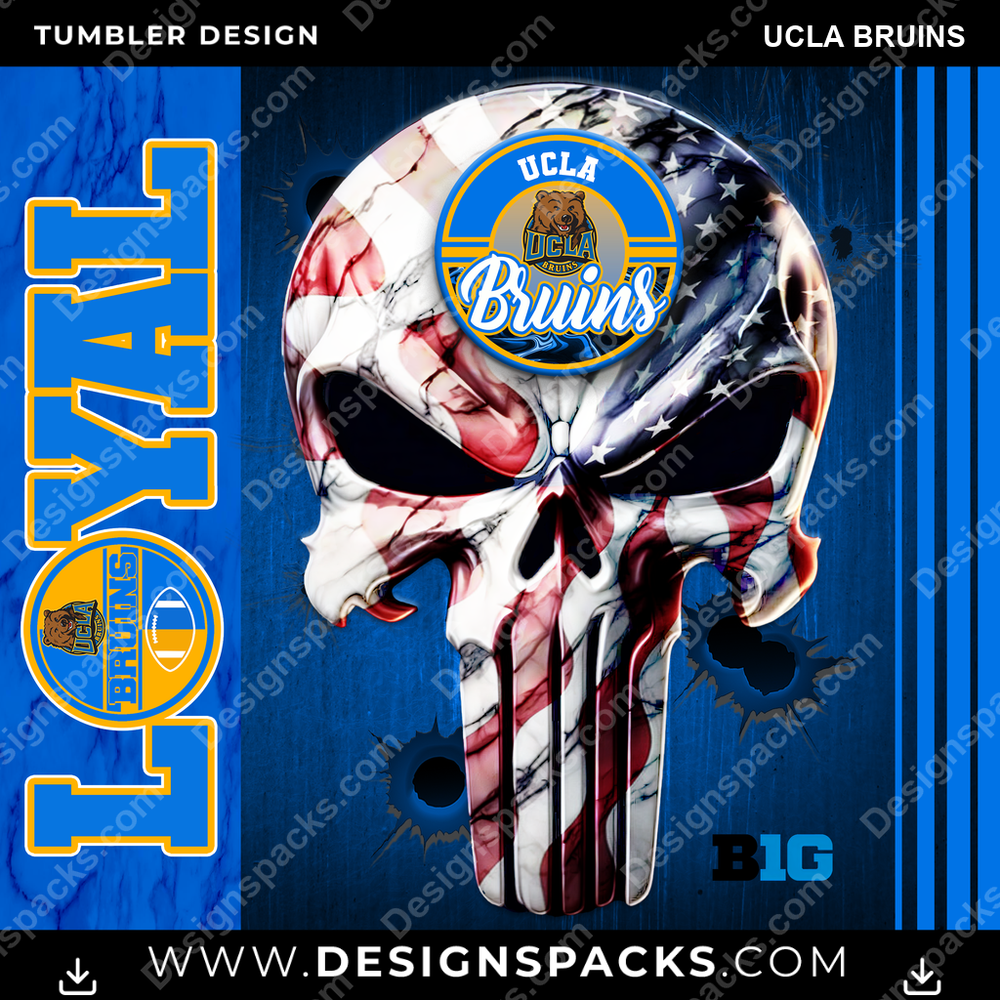 College Sport Loyal UCLA Bruins Tumbler Digital Wrap Design