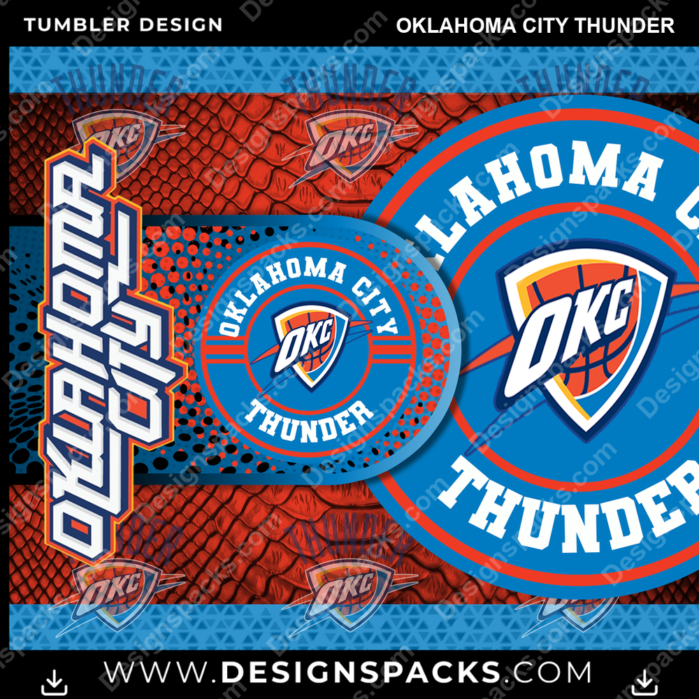 Basketball Hyper Oklahoma City Thunder Tumbler Digital Wrap Design