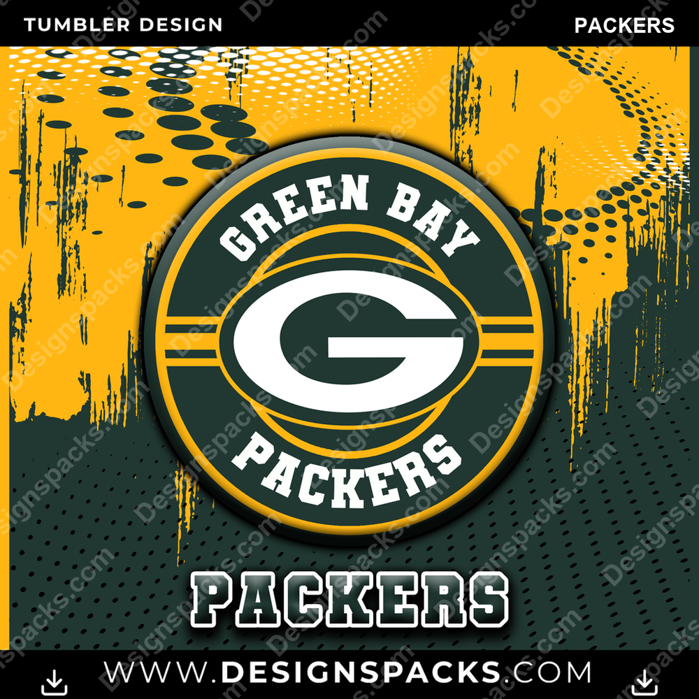 Football Dot Logo Packers Tumbler Digital Wrap Design