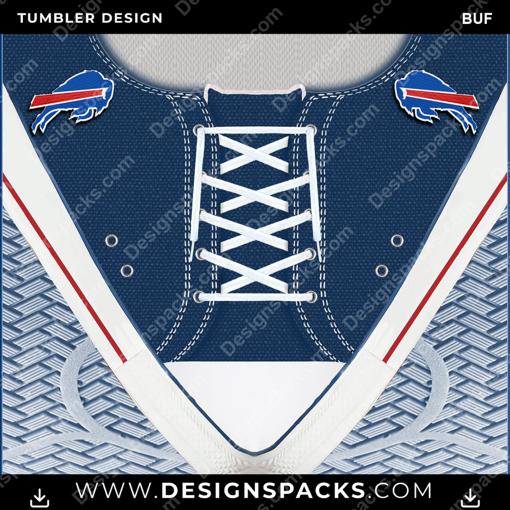 Football Converse Embroidered BUF Tumbler Digital Wrap Design
