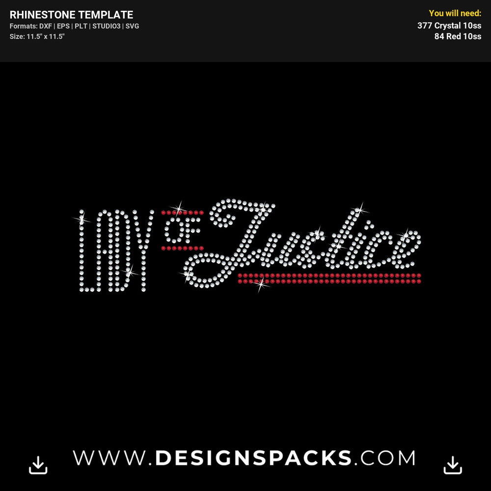 Lady Of Justice Rhinestone Digital Template