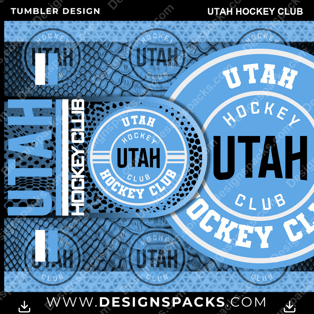 Hockey Hyper Utah Club Tumbler Digital Wrap Design