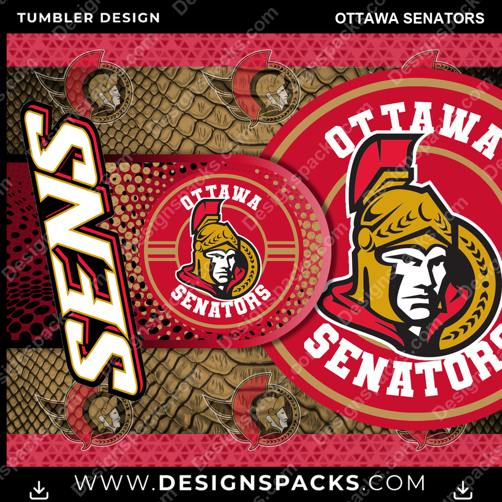Hockey Hyper Ottawa Senators Tumbler Digital Wrap Design