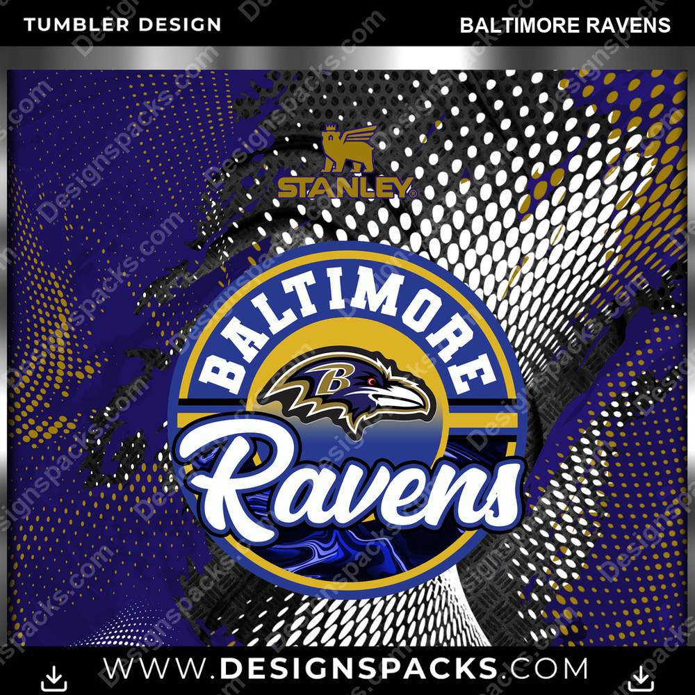 Football Stanley Baltimore Ravens Tumbler Digital Wrap Design