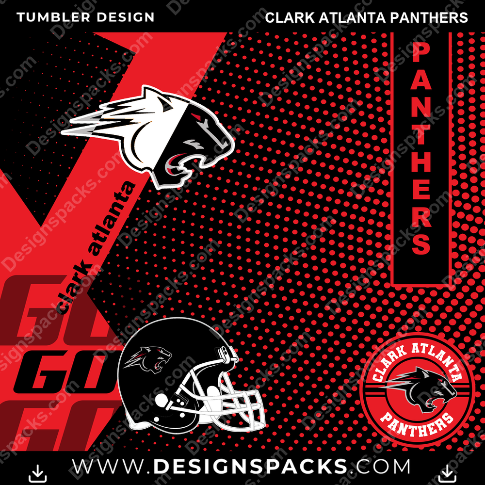 College Sport GO Clark Atlanta Panthers NCAA College Sport Tumbler Digital Wrap Design Download