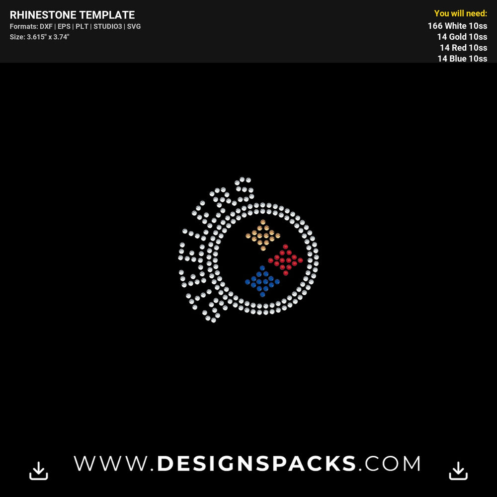 Steelers Logo For Fueled By Haters Rhinestone Digital Template