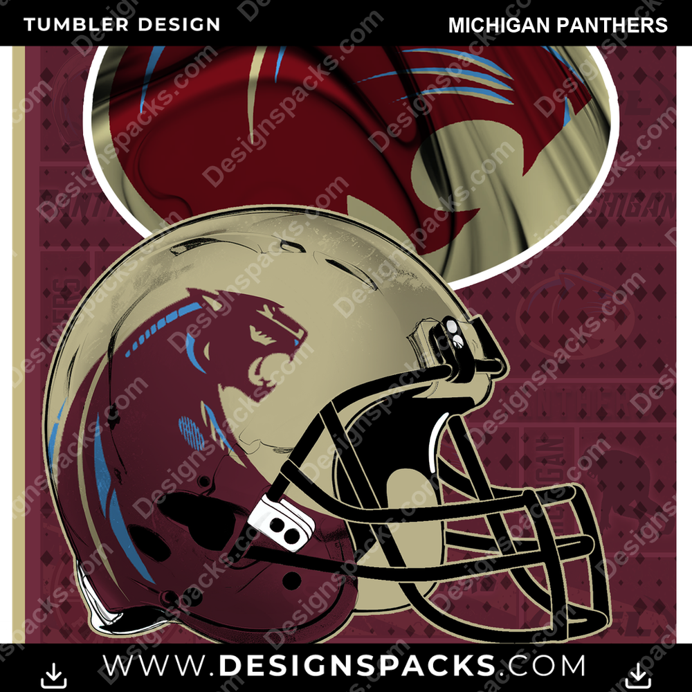 Canada Football Posters Michigan Panthers Tumbler Digital Wrap Design