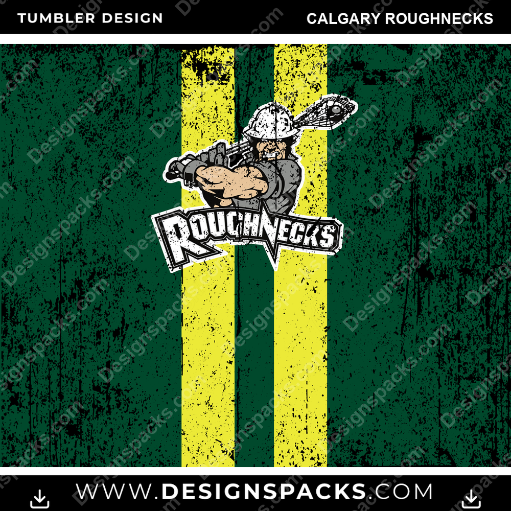 Lacrosse Grunge Style Calgary Roughnecks Tumbler Digital Wrap Design