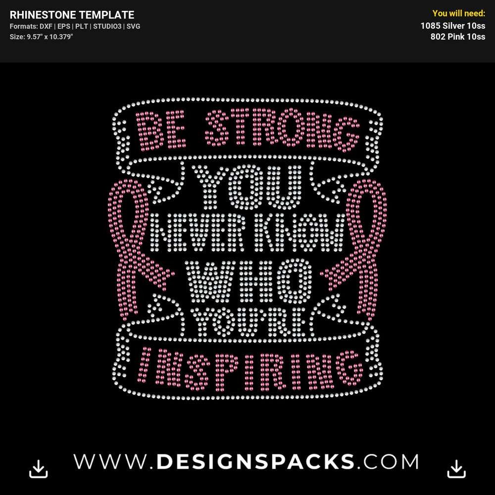 Strong Inspiring Rhinestone Digital Template