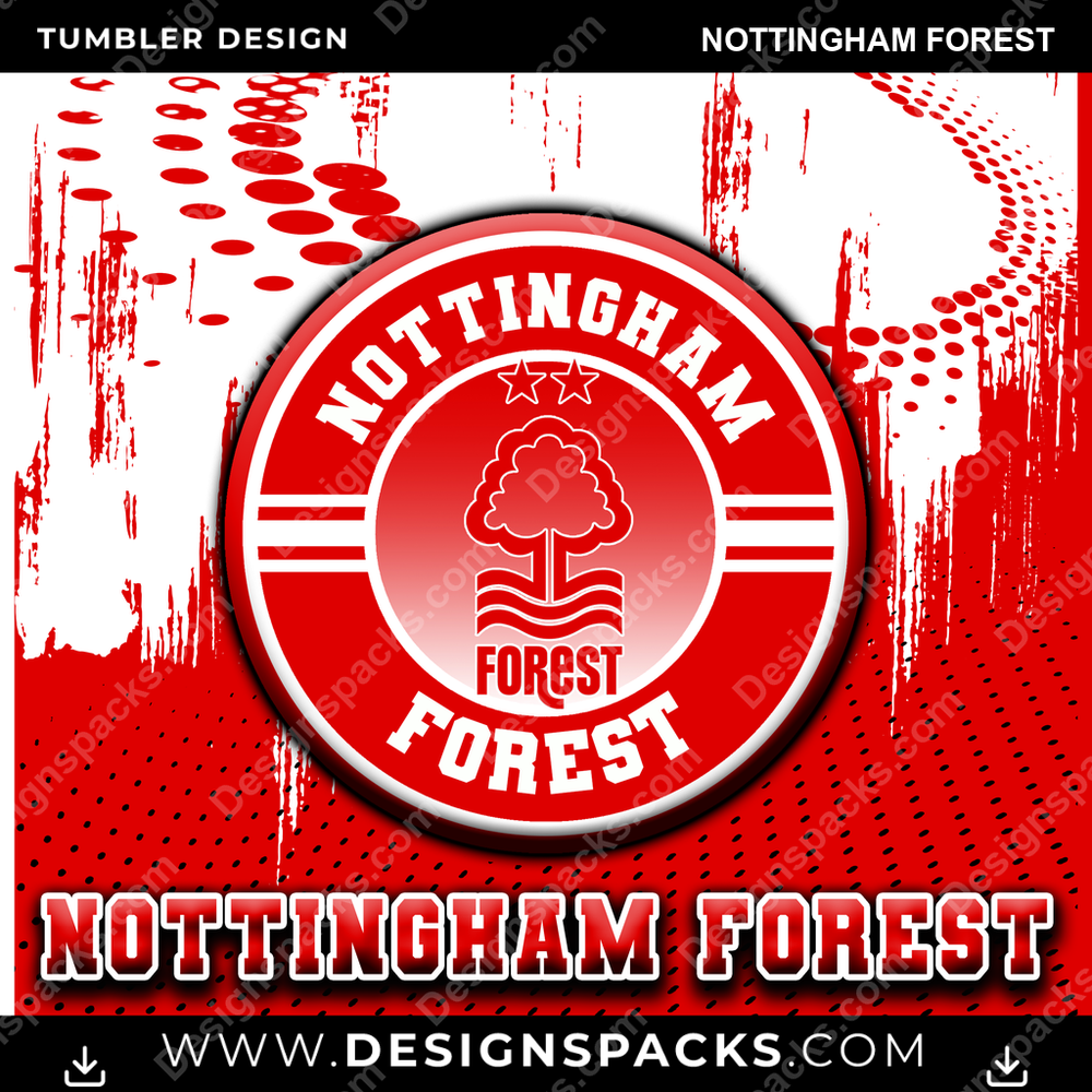 Soccer UK Dot Logo Nottingham Forest Tumbler Digital Wrap Design