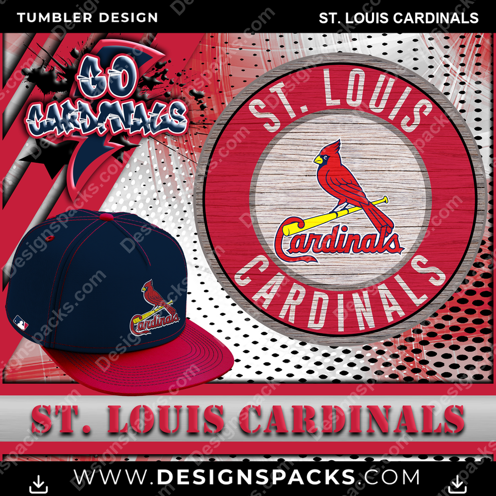 Baseball Go Team St. Louis Cardinals Tumbler Digital Wrap Design