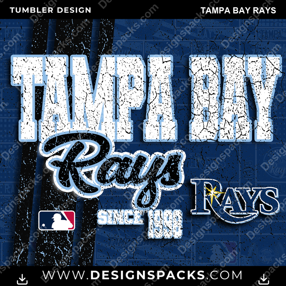 Baseball Grunge Tampa Bay Rays Tumbler Digital Wrap Design