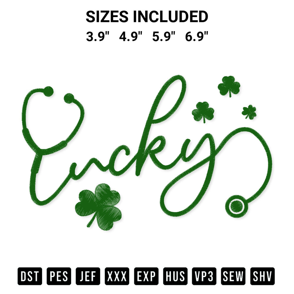 Looking for the perfect pattern? Download the Lucky Nurse Stethoscope Embroidery Design embroidery design today at Designspacks.com. Crisp, clean stitching guaranteed. Available sizes: 3.9", 4.9", 5.9", 6.9".