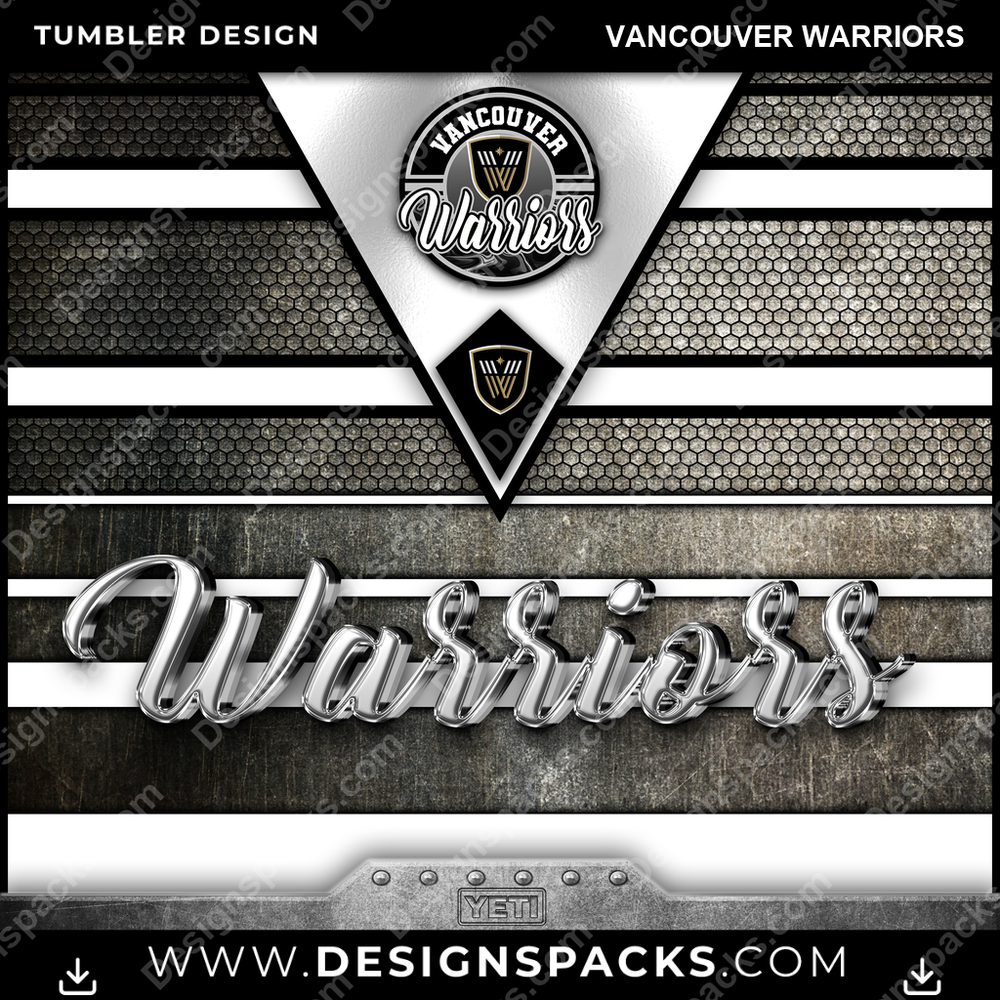 Lacrosse YETI Vancouver Warriors Tumbler Digital Wrap Design