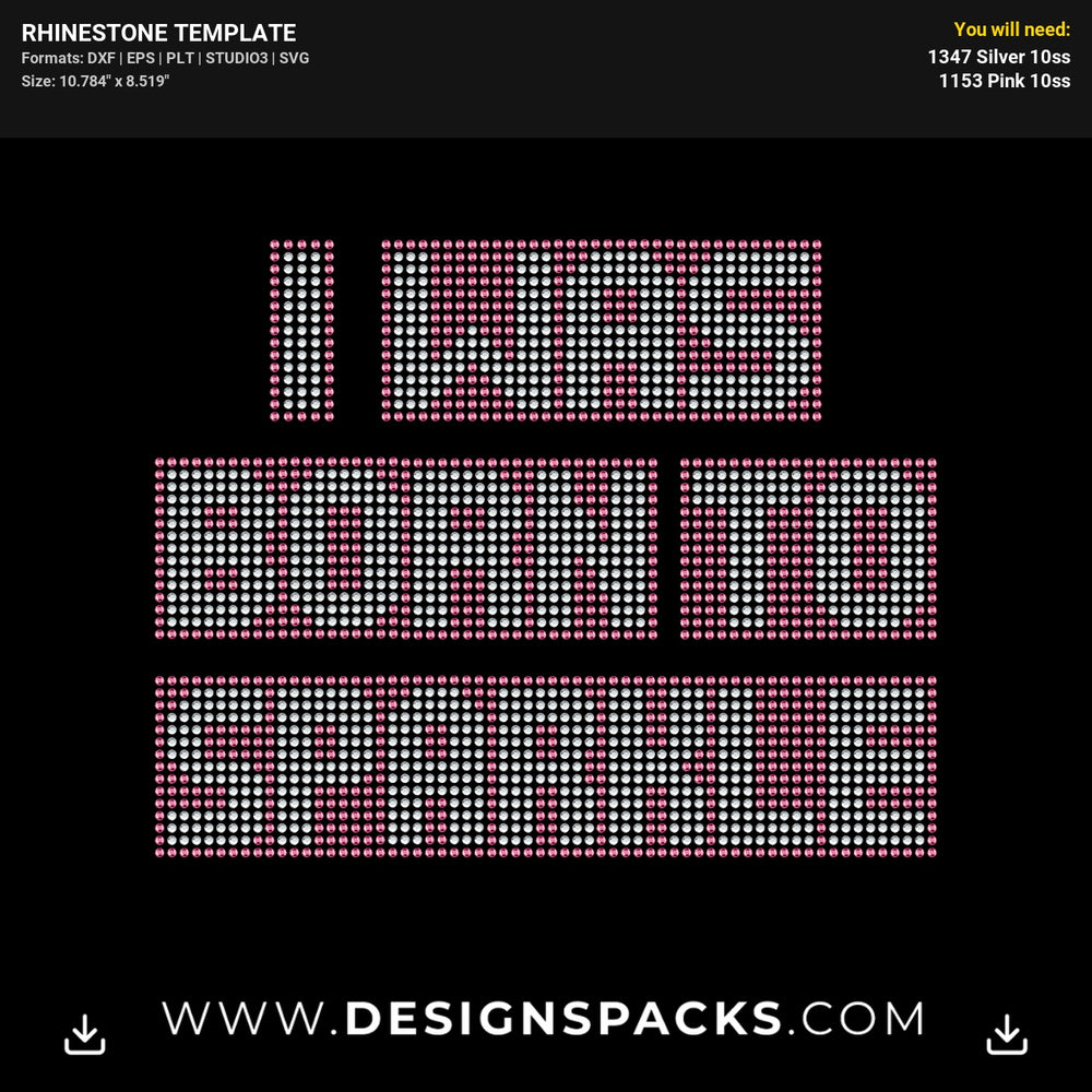 Born Sparkle Updated Rhinestone Digital Template