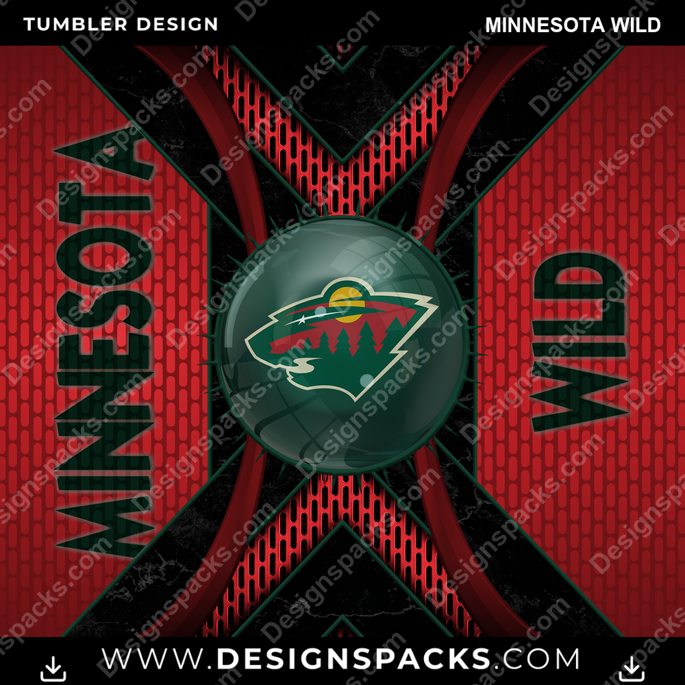 Ice Hockey Metal Grating Minnesota Wild NHL Hockey Tumbler Digital Wrap Design Download