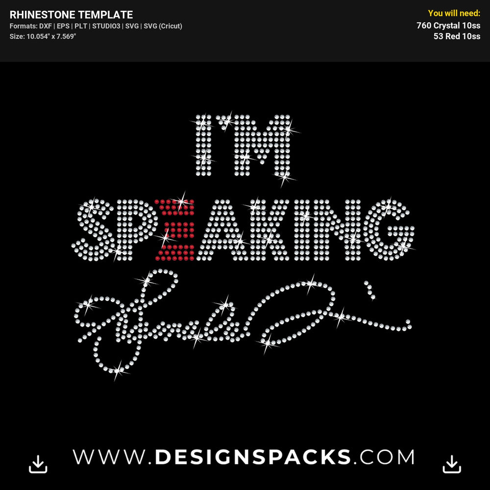 Im Speaking Kamala Harris Rhinestone Digital Template