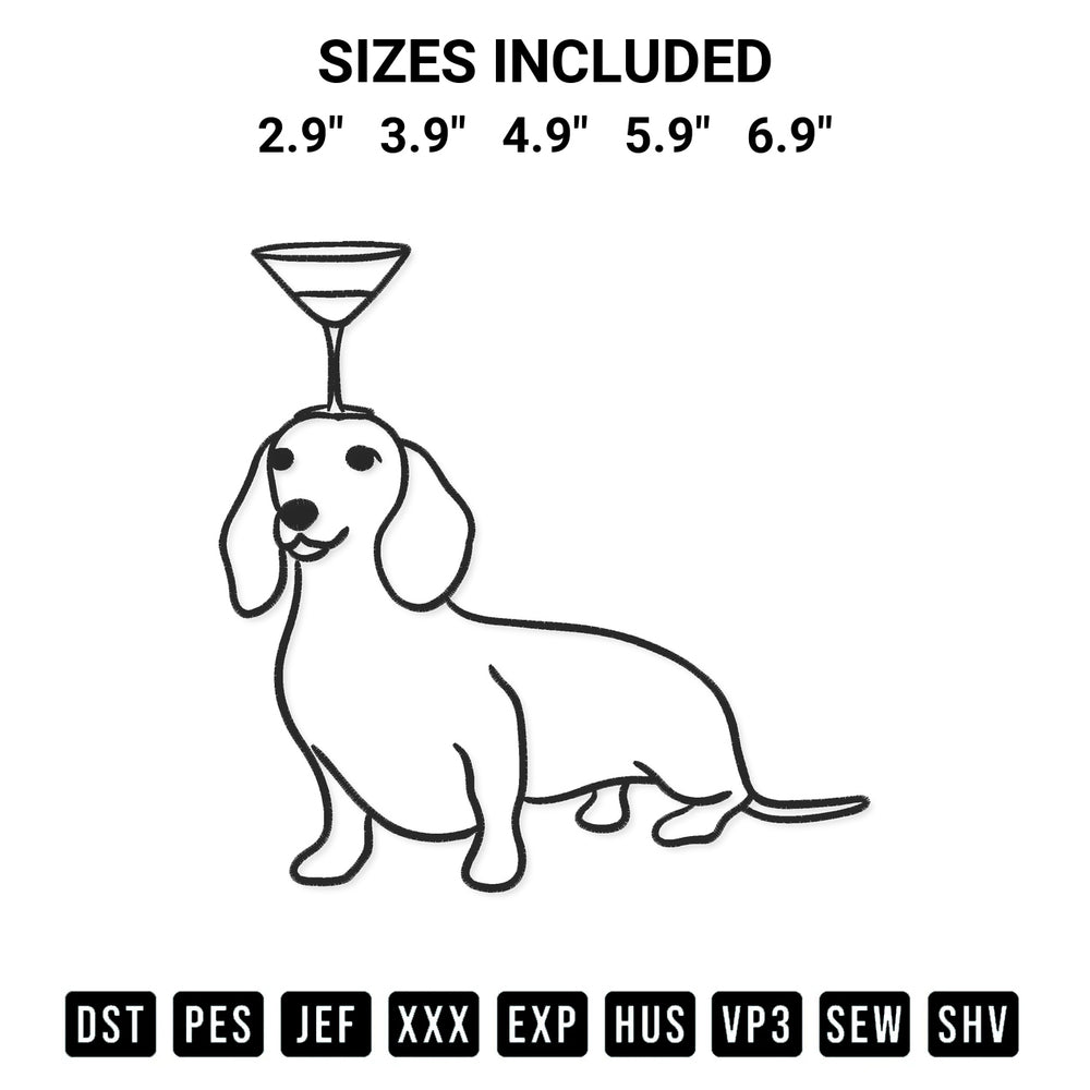 Create amazing crafts with the Outline Dachshund Dog Embroidery Design embroidery file. High-quality digital download from Designspacks.com, perfect for beginners and pros. Available sizes: 2.9", 3.9", 4.9", 5.9", 6.9".