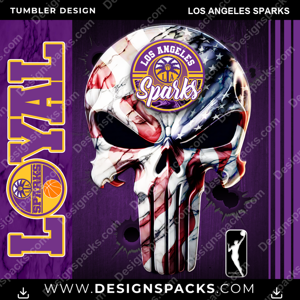 Basketball Loyal Los Angeles Sparks Tumbler Digital Wrap Design