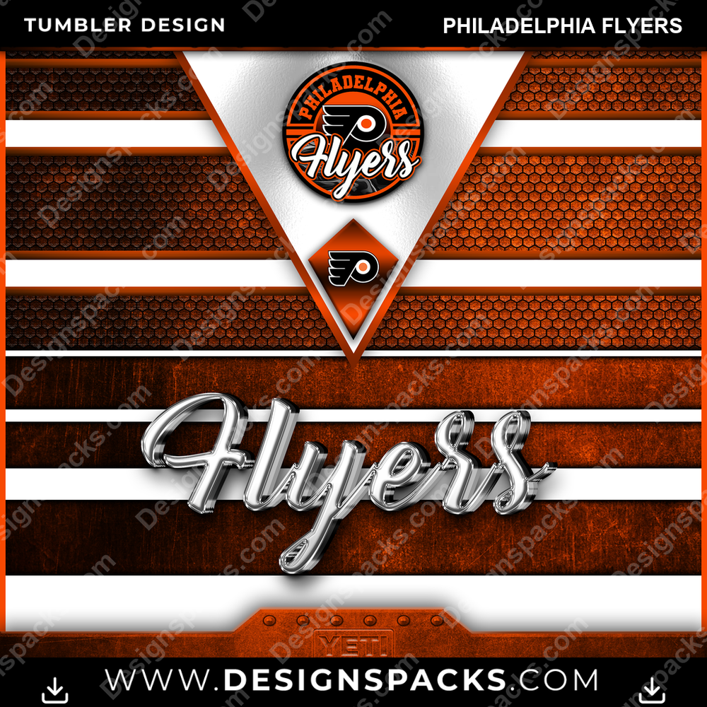 Ice Hockey YETI Philadelphia Flyers NHL Hockey Tumbler Digital Wrap Design Download
