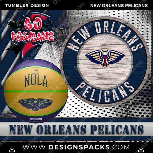 Basketball Go Team New Orleans Pelicans NBA Basketball Tumbler Digital Wrap Design Download