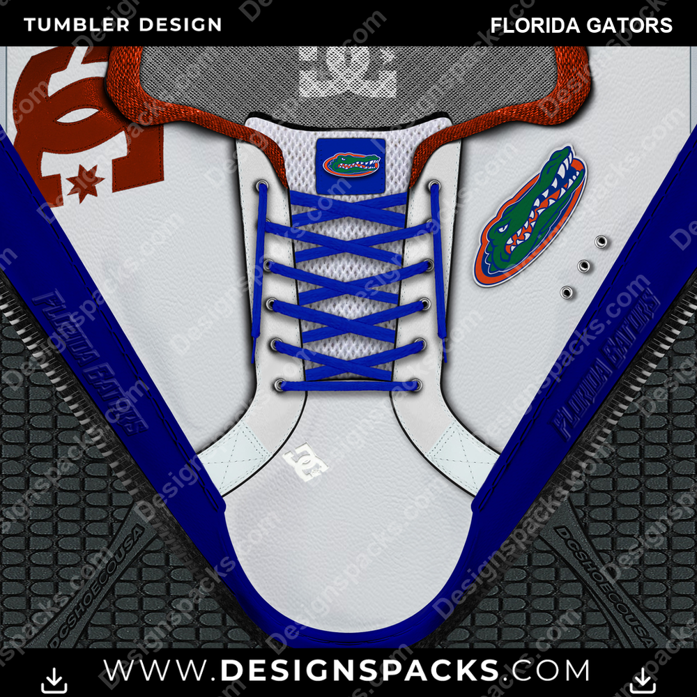 College Sport DC Sneaker Florida Gators Tumbler Digital Wrap Design