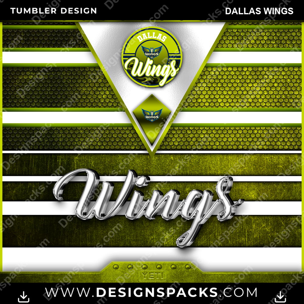 Basketball YETI Dallas Wings Tumbler Digital Wrap Design